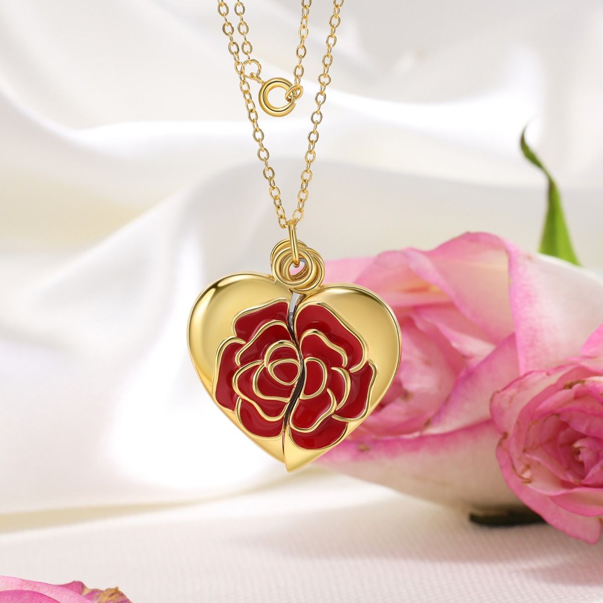 Personalised Rose Heart Photo Necklace | Bespoke Gift Of Love For Her