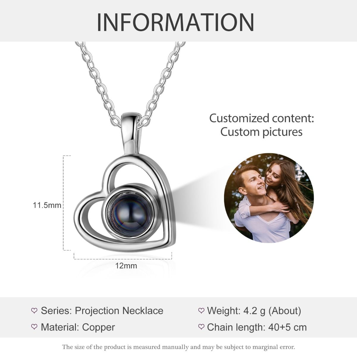 Personalised Projection Photo Necklace | Customised Necklace With Image Projection