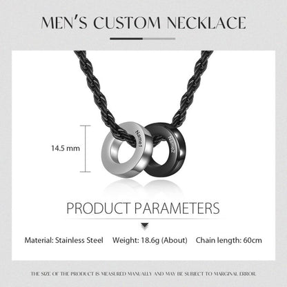 Personalised Name Beads Necklace For Men | Customised Gifts For Men | Bespoke Gift Ideas For Him