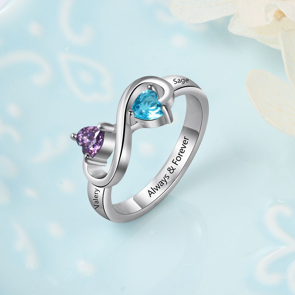 Bespoke Infinity Birthstone Ring | Personalised Ring With Birthsones