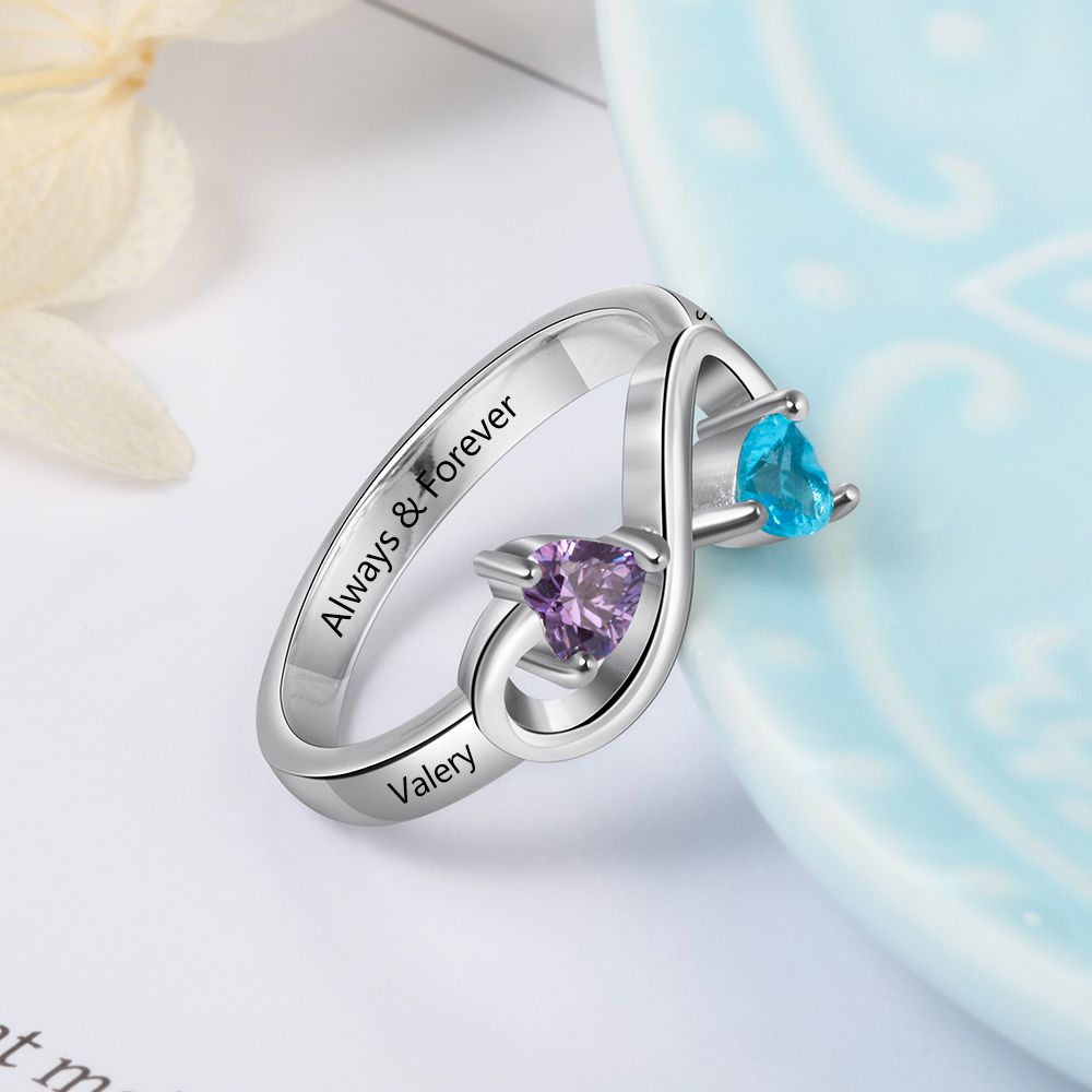 Bespoke Infinity Birthstone Ring | Personalised Ring With Birthsones