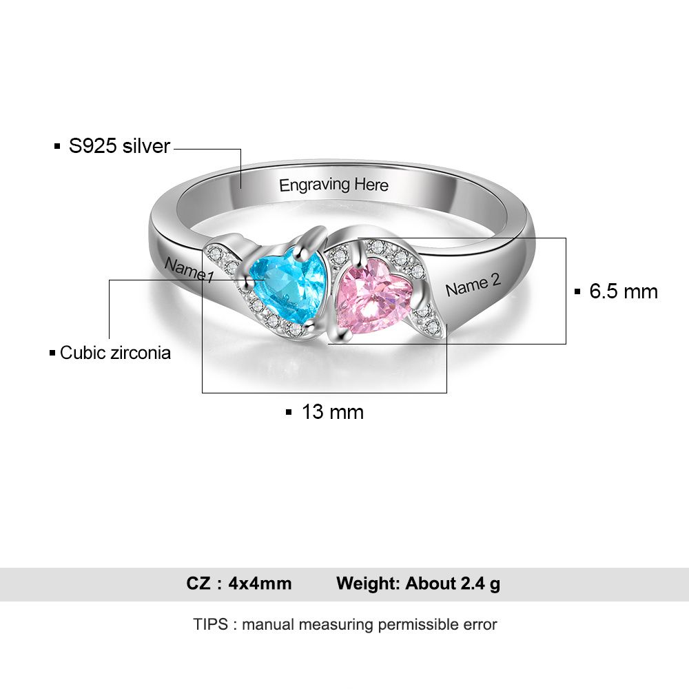 Bespoke Birthstone Ring | Personalised Ring With Birthstone | Custom Engraved Ring