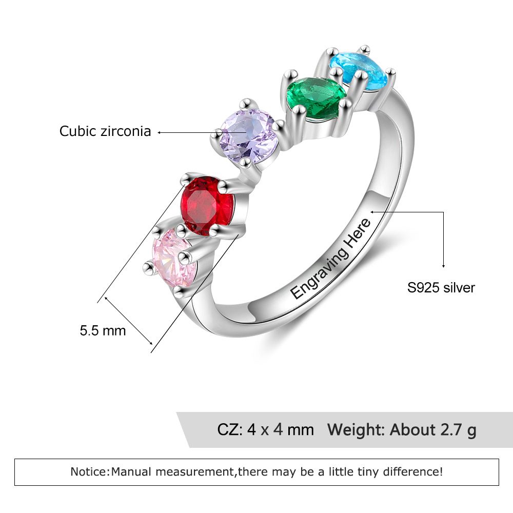 Customised Family Birthstone Ring | Bespoke Birthstone Ring | Personalised Mum Ring