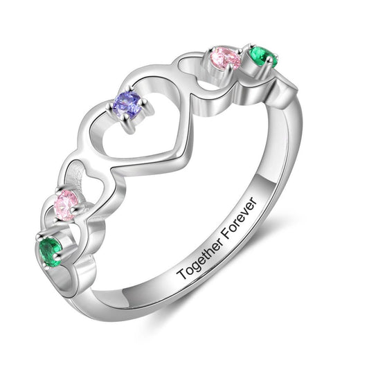 Bespoke Family Ring | Personalised Ring With Birthstones | Customised Mum ring