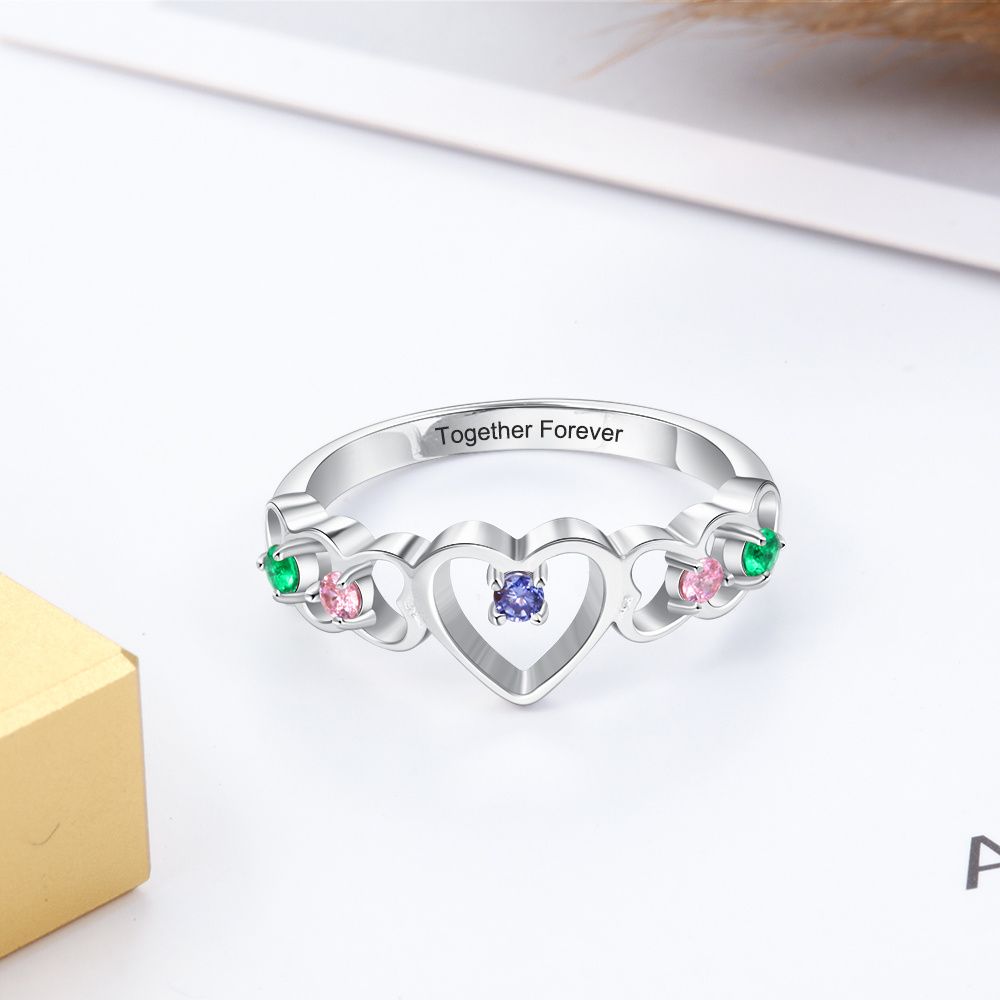Bespoke Family Ring | Personalised Ring With Birthstones | Customised Mum ring