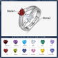 Personalised Sterling Silver Ring With Simulated Heart-Shape Birthstones (CZ)  Personalised Birthstone Ring | Custom Engraved Ring with Birthstones | Bespoke Birthstone Ring Personalised Gift Ideas For Her | Personalised Gift For Girlfriend | Gift Ideas For Wife  Birthday Gift Ideas For Her | Anniversary Gift For Her | Graduation Gift Ideas For Her  | Valentine's Day Gift Ideas