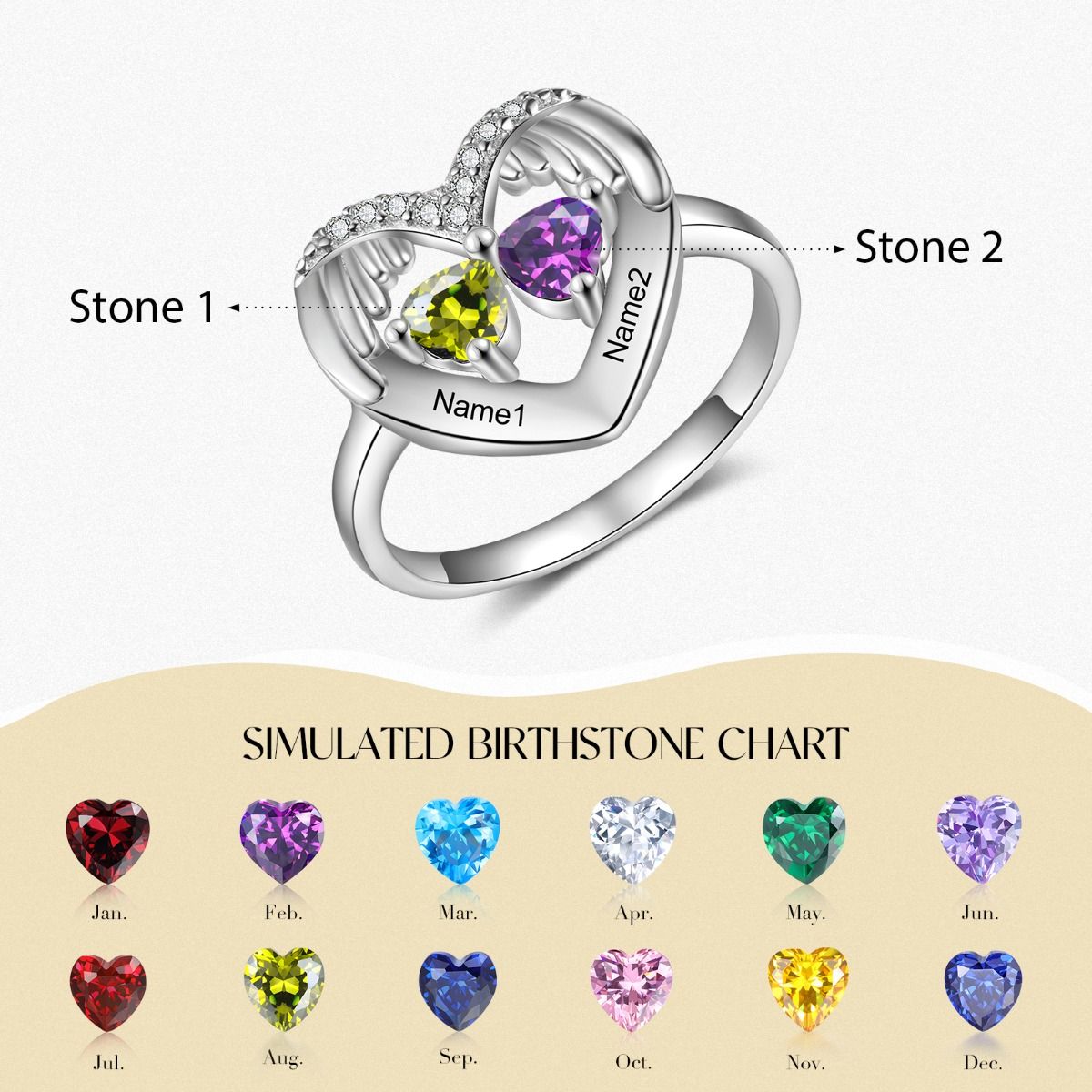 Bespoke Birthstone Ring | Personalised Ring For Women