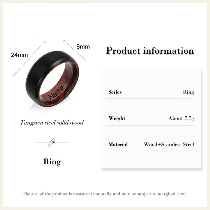 Personalised Rings For Men | Men's Tungsten Ring With Wood| Personalised Ring For Him  Personalised Gift For Him | Personalised Gift For Men | Personalised Gift For Dad | Personalised Gift For Boyfriend  Fathers Day Gift Ideas | Anniversary Gift For Him