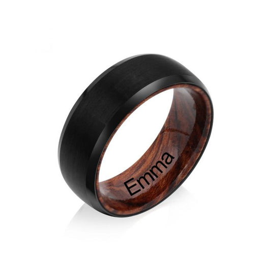 Personalised Rings For Men | Men's Tungsten Ring With Wood| Personalised Ring For Him  Personalised Gift For Him | Personalised Gift For Men | Personalised Gift For Dad | Personalised Gift For Boyfriend  Fathers Day Gift Ideas | Anniversary Gift For Him
