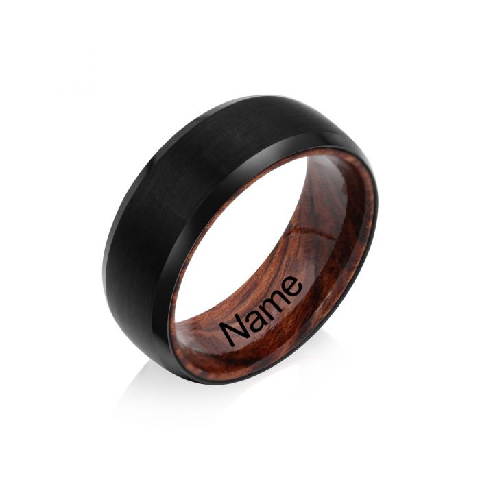 Personalised Rings For Men | Men's Tungsten Ring With Wood| Personalised Ring For Him  Personalised Gift For Him | Personalised Gift For Men | Personalised Gift For Dad | Personalised Gift For Boyfriend  Fathers Day Gift Ideas | Anniversary Gift For Him